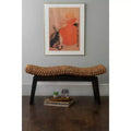 East At Main Myra Hyacinth Bench Brown: Rattan Entryway Ottoman, Narrow, Solid Wood Frame