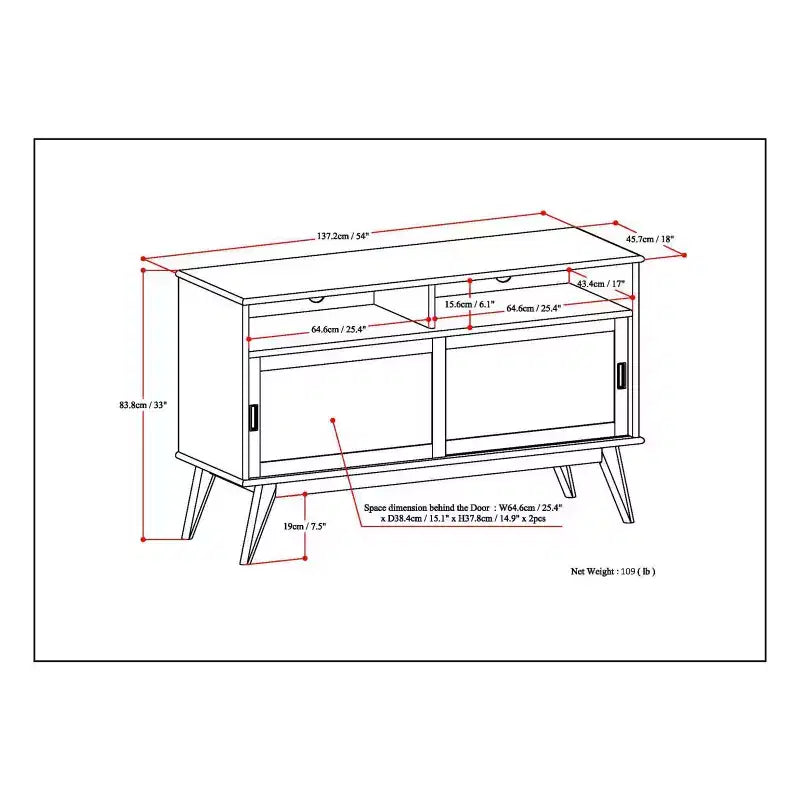 Tall Tierney TV Stand for TVs up to 60" with Sliding Doors & Cable Management - WyndenHall