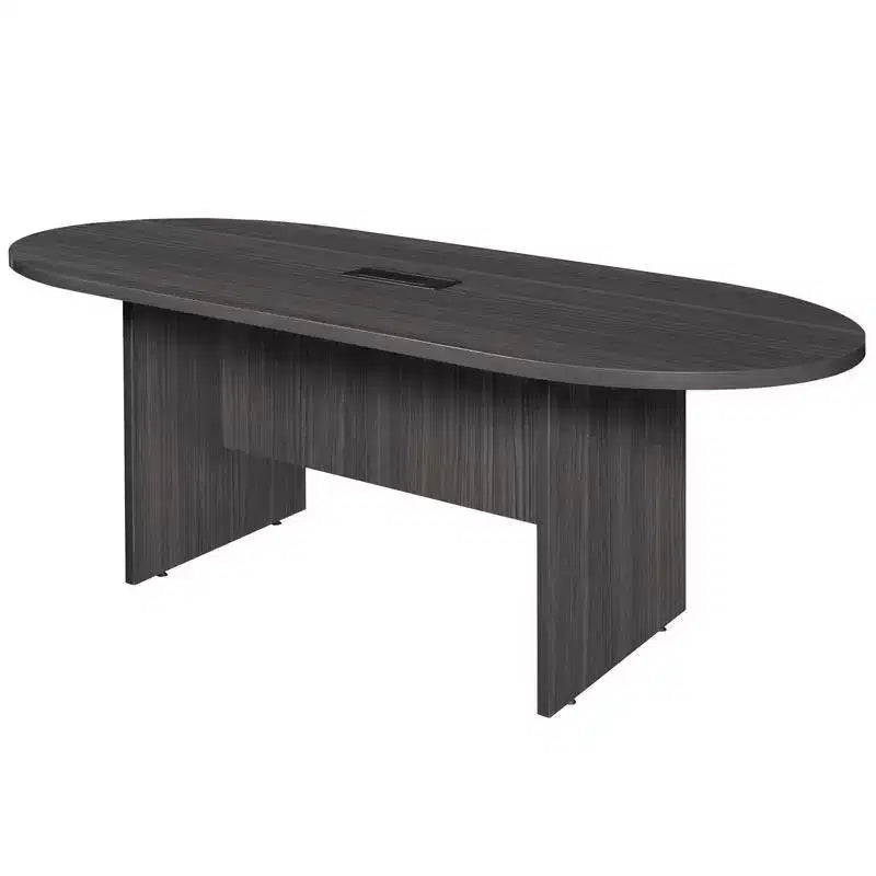 6' Legacy Racetrack Conference Table with Charging Port Ash Gray - Regency: Seats 4-8, Power/Data Ports