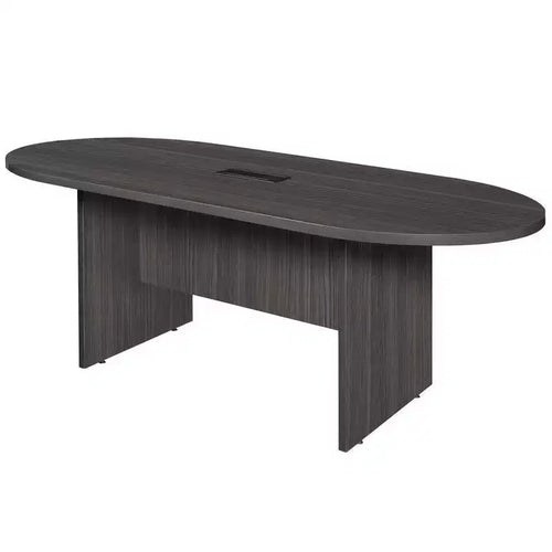 6' Legacy Racetrack Conference Table with Charging Port Ash Gray - Regency: Seats 4-8, Power/Data Ports