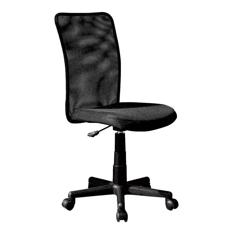 Chaise de bureau en maille noire - Techni Mobili : Réglage pneumatique de la hauteur, Piètement 5 étoiles, Sans accoudoirs