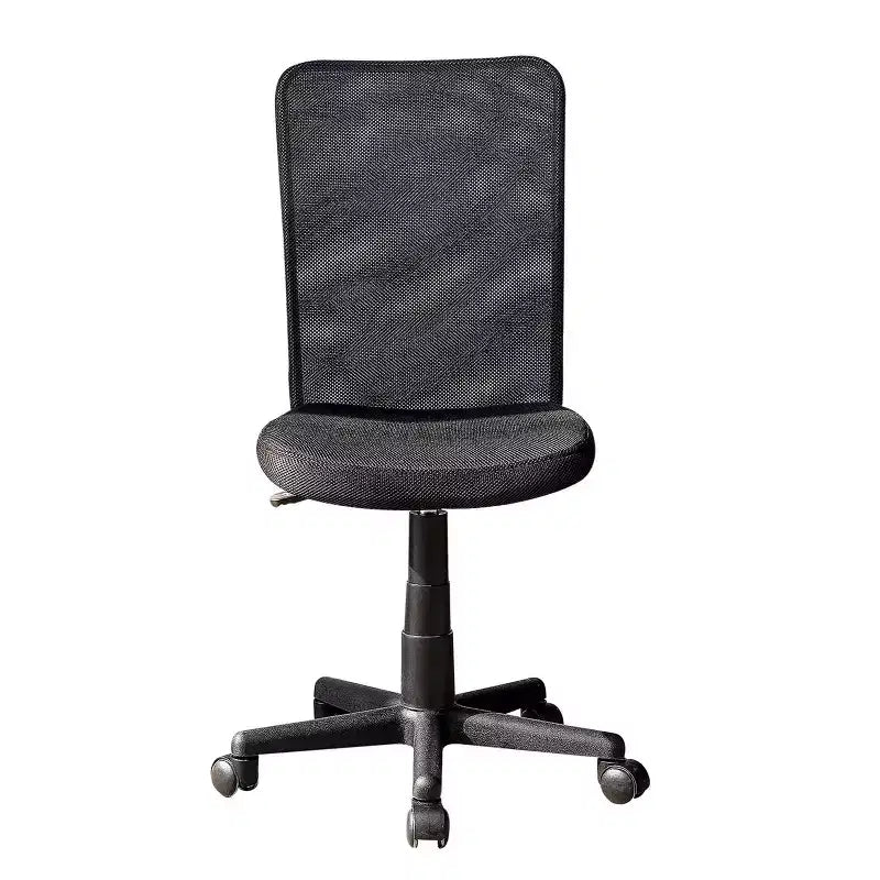 Chaise de bureau en maille noire - Techni Mobili : Réglage pneumatique de la hauteur, Piètement 5 étoiles, Sans accoudoirs