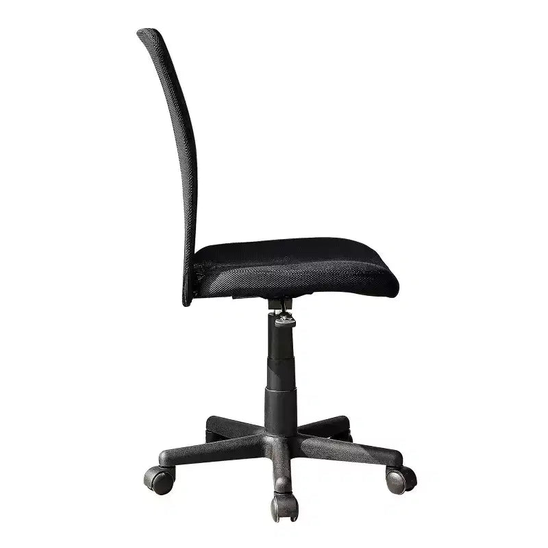 Chaise de bureau en maille noire - Techni Mobili : Réglage pneumatique de la hauteur, Piètement 5 étoiles, Sans accoudoirs