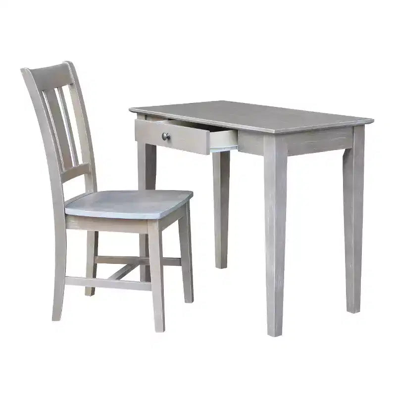 Small Desk with Drawer and Chair Washed Gray/Taupe - International Concepts