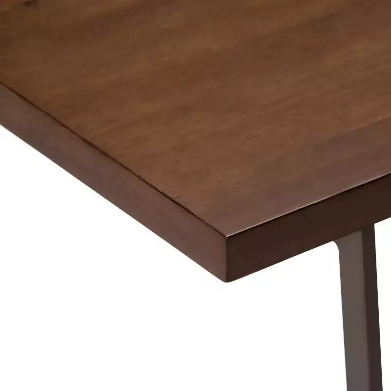 66" Travis Solid Wood Desk with Keyboard Tray, Metal Base - WyndenHall