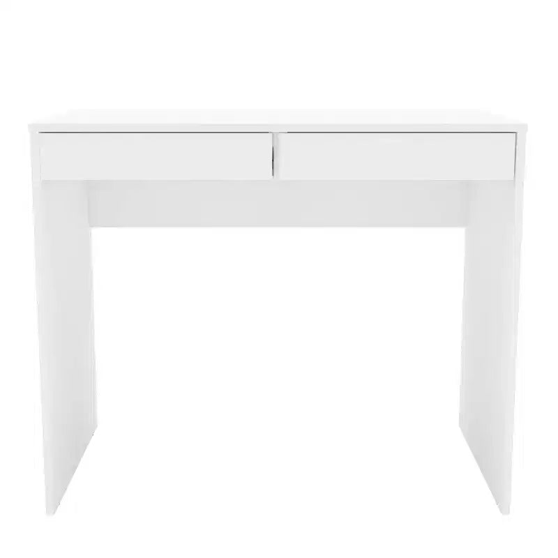 Tijuca 2 Drawer Compact Student Desk White - Polifurniture: Modern Style, Space-Saving Design, Adult Assembly