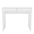 Tijuca 2 Drawer Compact Student Desk White - Polifurniture: Modern Style, Space-Saving Design, Adult Assembly