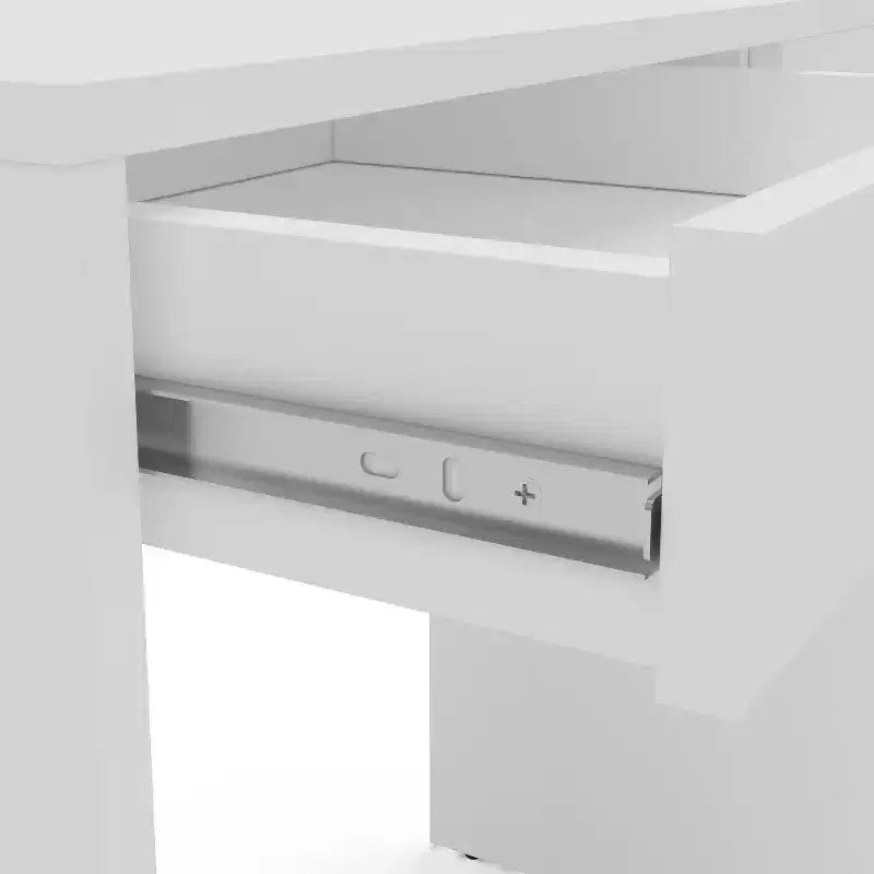 Tijuca 2 Drawer Compact Student Desk White - Polifurniture: Modern Style, Space-Saving Design, Adult Assembly
