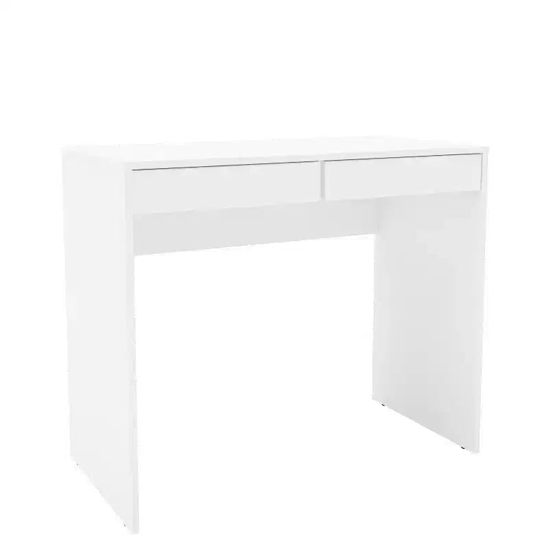 Tijuca 2 Drawer Compact Student Desk White - Polifurniture: Modern Style, Space-Saving Design, Adult Assembly