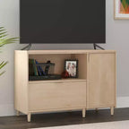 Credenza da ufficio in acero naturale - : Mobile TV con ripiano regolabile e archivio