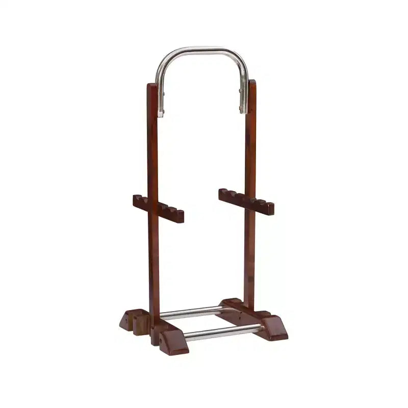 5pc Grant Folding TV Snack Tray Tables Dark Cherry/Chrome - Powell: Set of 4 with Stand, MDF Wood Finish