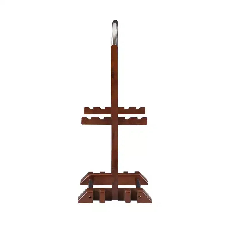 5pc Grant Folding TV Snack Tray Tables Dark Cherry/Chrome - Powell: Set of 4 with Stand, MDF Wood Finish