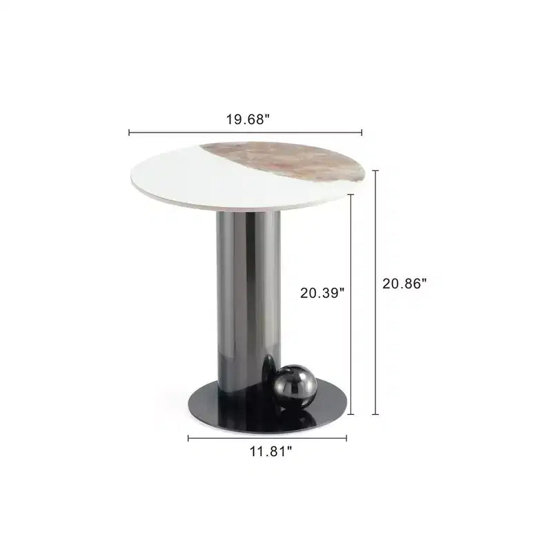 Table d'appoint en pierre frittée noire Laurel Manhattan Comfort