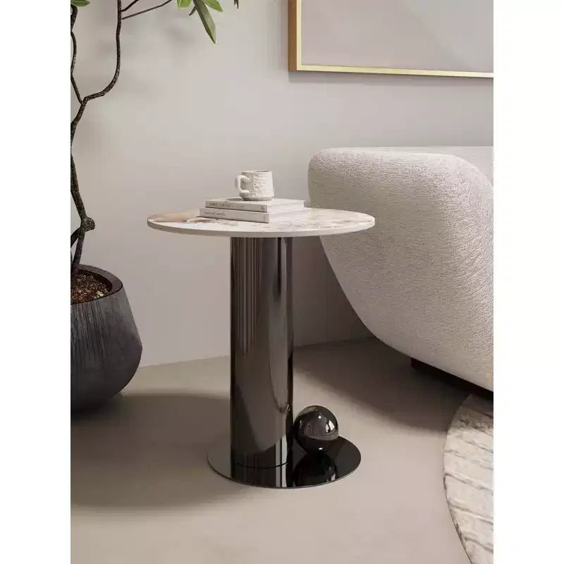 Table d'appoint en pierre frittée noire Laurel Manhattan Comfort