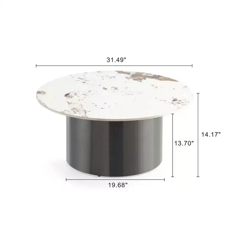 Manhattan Comfort Alondra Sintered Stone Top Coffee Table Black
