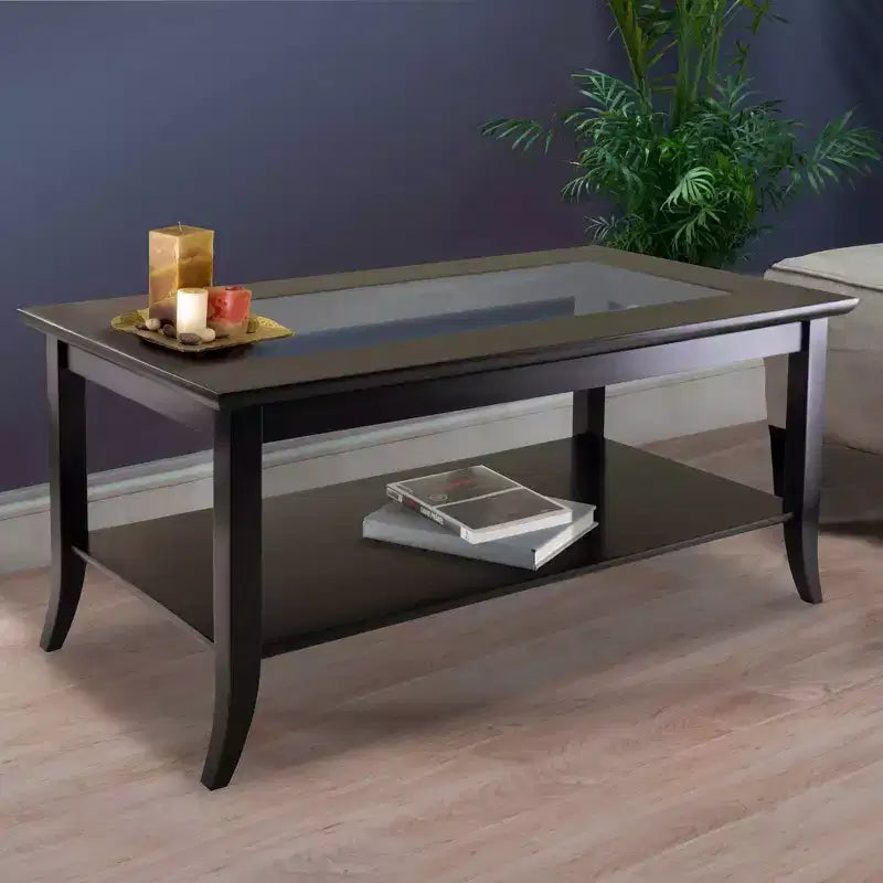 Table basse Gênes plateau verre expresso - Winsome