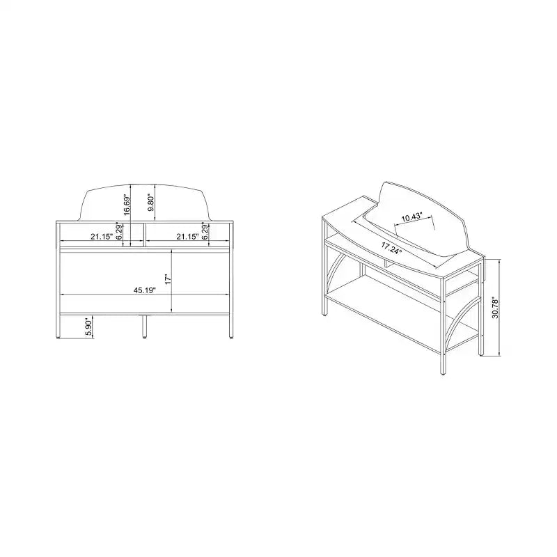 Console Camie en chêne recyclé - miBasics : Meuble d'entrée robuste avec étagères de rangement