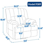 Poltrona reclinabile manuale oversize verde con funzione girevole, a dondolo e rivestimento in tessuto