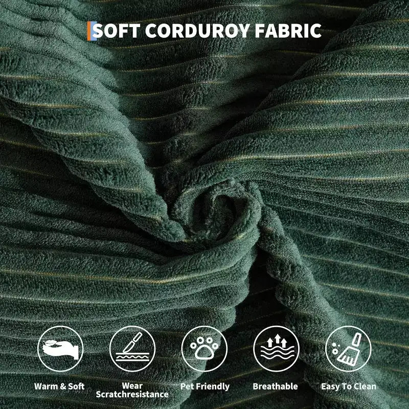 Divano Letto Convertibile 5-in-1, Divano Letto Modulare in Velluto a Coste da 78,8 Pollici con Struttura Robusta, Futon Multifunzionale per Piccoli Spazi, Soggiorno e Camera degli Ospiti