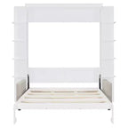 Letto a scomparsa Whisen Modern Design con struttura in legno, Queen Size, con divano e mensole