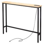 Marrone Ruggine 1pz Tavolo Consolle in Ferro Triamino 100*15*79cm con Prese