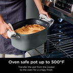 Multi-Cooker da 8,5 litri, con 8 funzioni in 1: Slow Cooker, Pentola Olandese, Vaporiera, Coperchio in Vetro, Cucchiaio Integrato, Pentola Adatta al Forno fino a 260°C