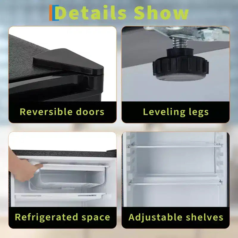 Mini Frigo da 4,5 Piedi Cubi con Congelatore, Frigorifero Compatto con Porta Reversibile, Termostato Regolabile ad Efficienza Energetica, Piccolo Frigo