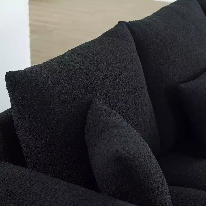 GDFStudio Alanna Divano a 3 Posti Moderno in Tessuto Teddy con Cuscini, 79,5 pollici