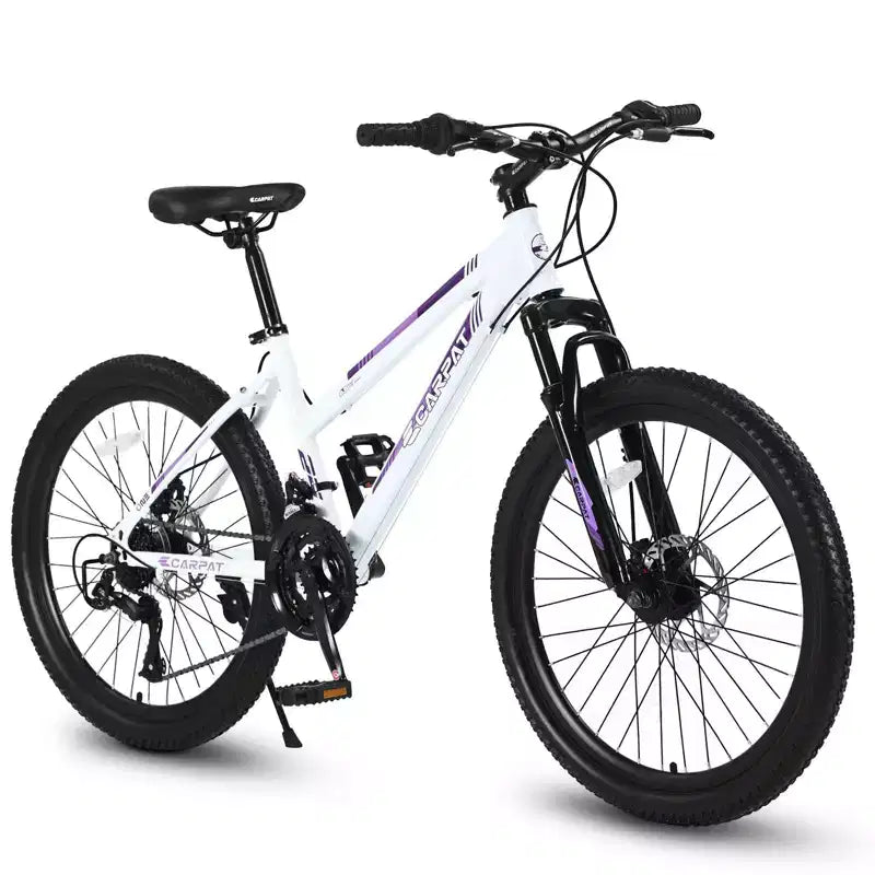Okak Bici da montagna 24/26 pollici con 21 velocità e freni a doppio disco, bicicletta per bambini con sospensione anteriore da 100 mm, Dirt Bike per adolescenti e donne