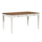 Set da pranzo di 6 pezzi in legno con 4 sedie e panca, tavolo con cassetto