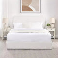 Letto matrimoniale moderno imbottito in bouclé con cassetti contenitori