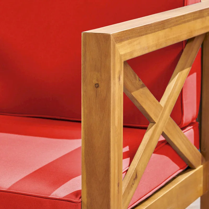 Set da conversazione Brava da 6 pezzi per esterni in legno di acacia di Christopher Knight Home