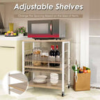 Scaffale da Cucina a 3 Livelli Costway, Carrello per Forno a Microonde con Gancio