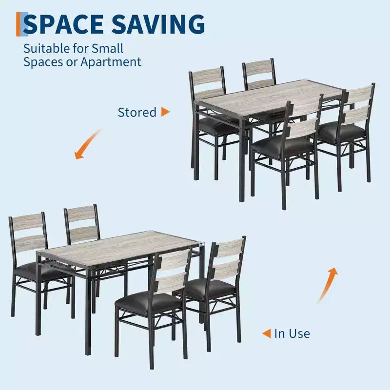 Set tavolo da pranzo per 4 persone, con 4 sedie imbottite, set tavolo da pranzo da 5 pezzi in legno con protezione angolare per cucina, appartamento, piccoli spazi