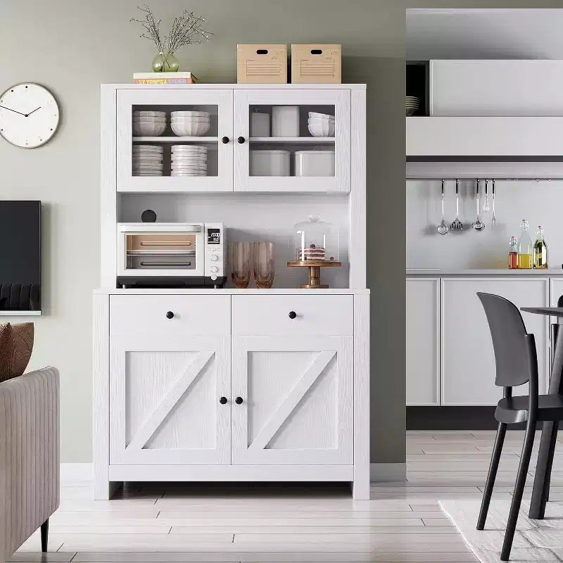 Dispensa da cucina con supporto per microonde, Armadio credenza con buffet e ripiani regolabili, per cucina, sala da pranzo