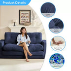 Mjkone Divano Letto Futon Convertibile 2-in-1 da 180 cm, in Tessuto a Coste, Pieghevole con Bottoni Trapuntati, Salvaspazio