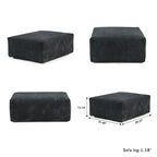 Grand canapé modulaire sectionnel en velours côtelé, en forme de U, 4 places avec 2 poufs et 5 oreillers
