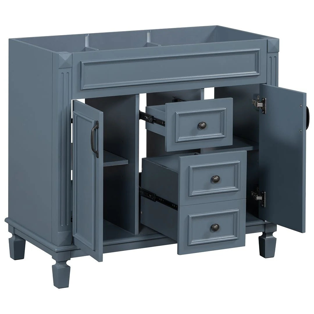 Mobile bagno moderno da 90 cm con lavabo integrato e specchiera, 2 ante e 2 cassetti