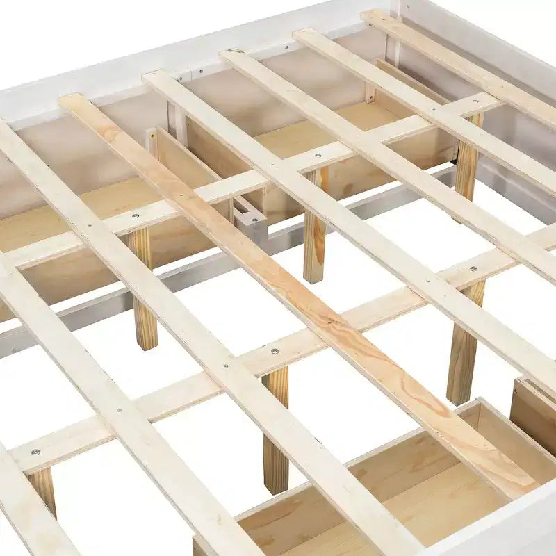Struttura letto a piattaforma Whisen Queen con 4 cassetti e contenitore nella pediera
