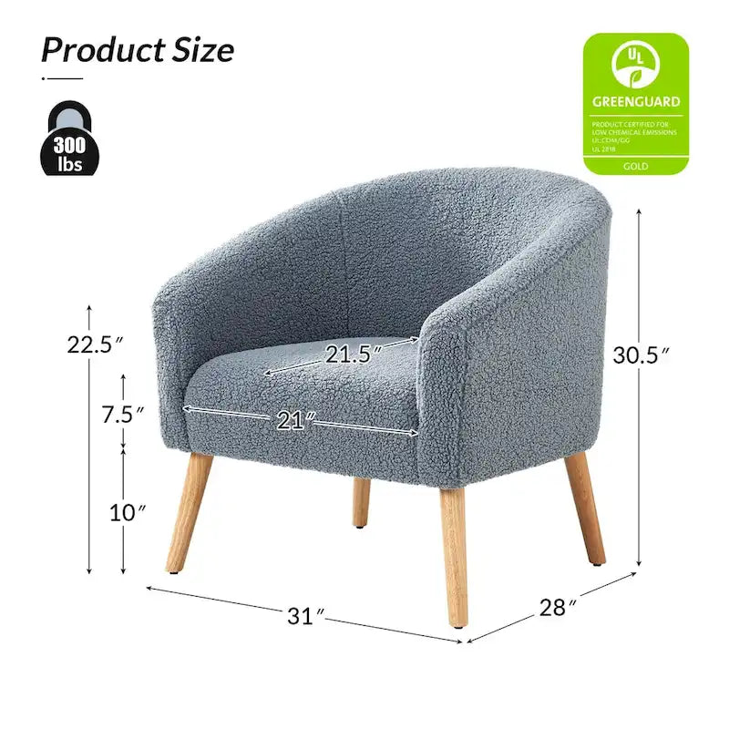 Poltroncine Sheila Modern da 30 W con gambe in legno massello, set da 2, di HULALA HOME