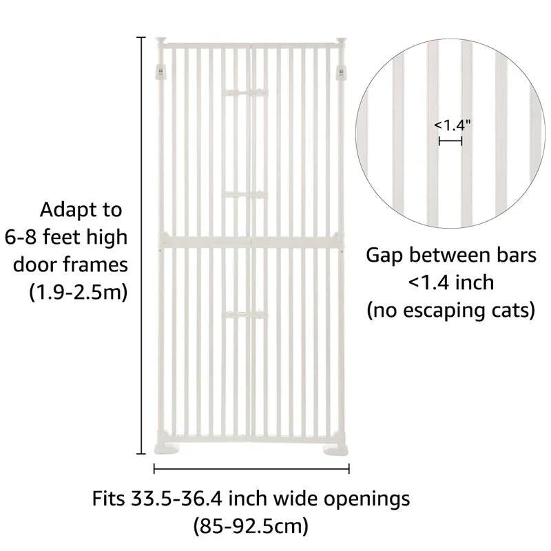 unipaws Barrière Extra Haute pour Chat 188 cm avec Portes et Serrures