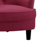 Moser Bay Mignon Poltrona Accent con Schienale Alto Trapuntato, Velluto/Lino, 76 cm