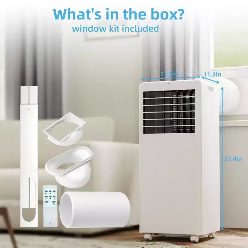 Condizionatore portatile da 8.000 BTU - 3 in 1 Raffreddamento, Deumidificatore e Ventilatore per 32 mq con Modalità Notte e 1 Anno di Garanzia