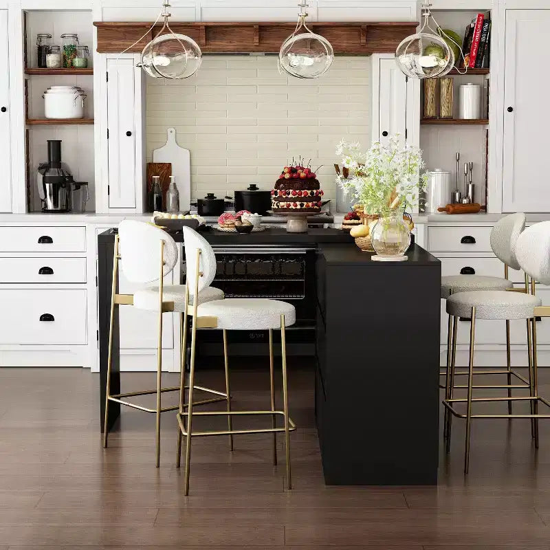 Credenza da buffet intelligente girevole/allungabile con 6 cassetti, piano d'appoggio esteso, tappetino antiscivolo, tavolo da pranzo girevole, isola per cucina/dispensa
