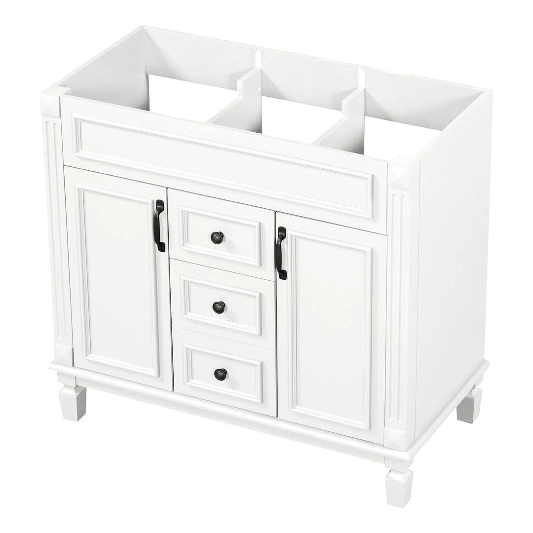 Mobile bagno moderno da 90 cm con lavabo integrato e specchiera, 2 ante e 2 cassetti