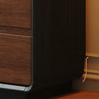 Comò in legno stile Art Déco con intagli geometrici