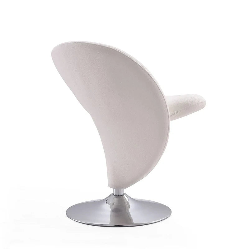Poltrona girevole accent Curl Chrome di Manhattan Comfort in misto lana (Set di 2)