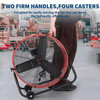 Ventilatore da Pavimento, Ventilatore Industriale - Ventilatore a Tamburo da 24 Pollici per Carichi Pesanti con 4 Velocità, Circolatore d'Aria in Metallo per Magazzino, Officina, Garage, Fabbrica, Cantina