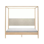 Letto a baldacchino Harbor King con testiera imbottita, biondo/Swiss Coffee (MD2411-01)