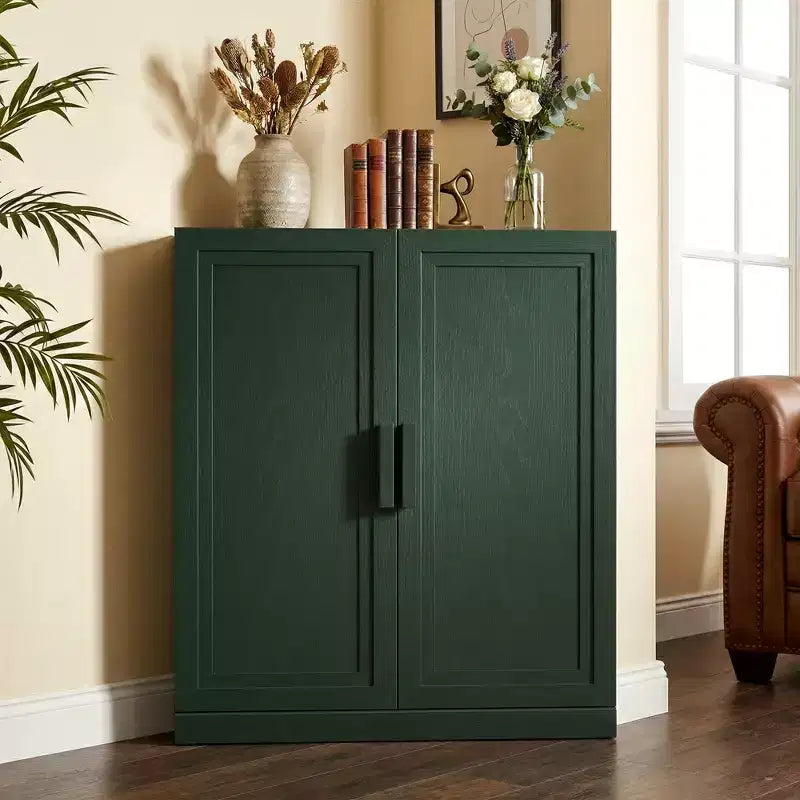 Mobile ad Angolo Dovelina con Ripiani Regolabili Credenza Buffet Vetrinetta Vino Mobile da Cucina e Sala da Pranzo con Ante in Legno - 31H x 31W, 36H x 31W